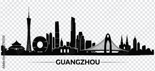 Foto Guangzhou skyline silhouette