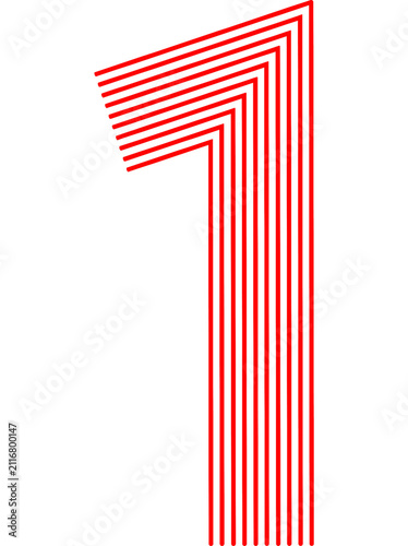Red Line Number 1 Illustration