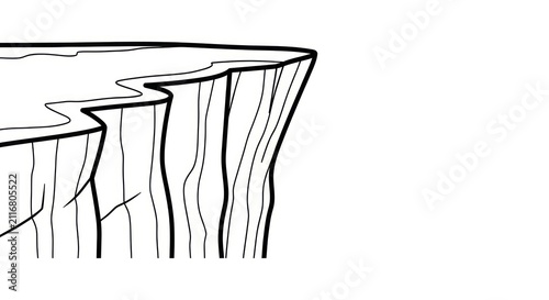 Wooden stump illustration in black.