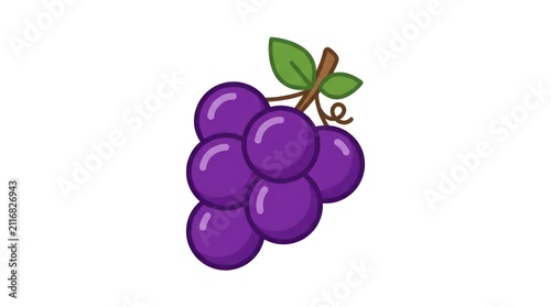 Purple Grapes Fruit Illustration Bunch.