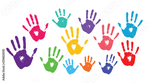 holi colorful hand prints illustration