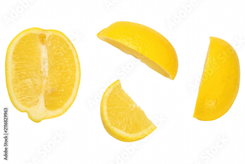 Fotografía Fresh Yellow Lemon Half and Wedges