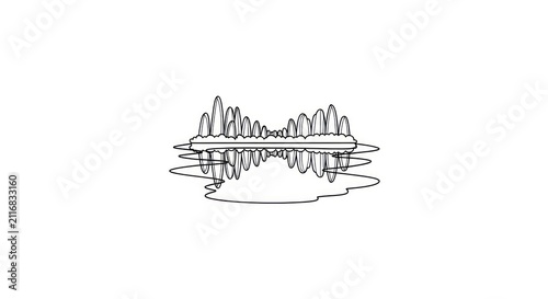 Sound wave pattern graphic design element.