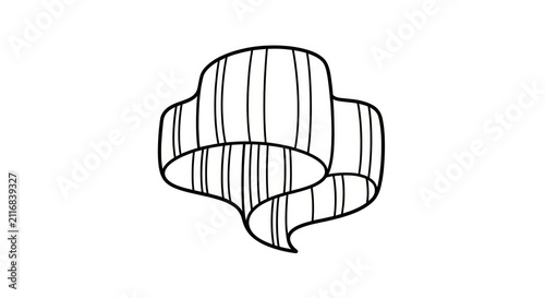 Striped fabric ribbon curl shape.