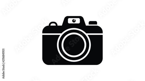 Cuadro en lienzo Camera Silhouette On White Background Minimalist Graphic Design