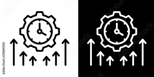 Time Management Icon Set White Style Collection