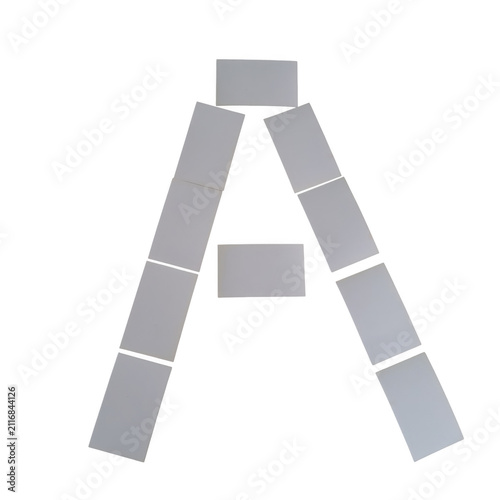 Fotografie Simple gray stairs icon with shadow on white background vector
