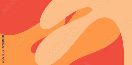 Modern background with fluid organic shapes in warm orange and red tones. Vibrant minimalist vector illustration for creative banners, social media posts, and covers.