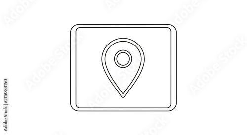Location pin icon in square