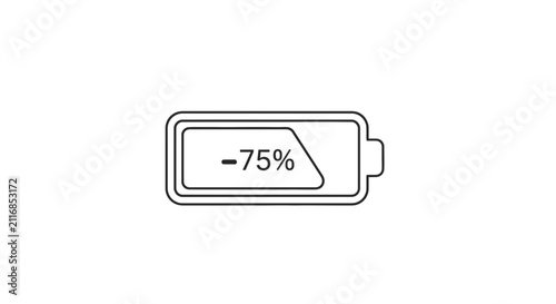 Low Battery Icon - 75% Charge Remaining