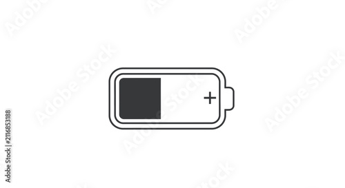 Low Battery Icon - Energy Levels Low, Recharge Needed