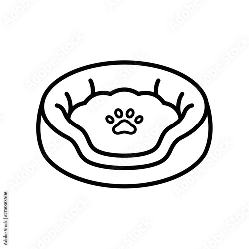 Canvastavla Illustrated Dog Bed with Paw Print Design.