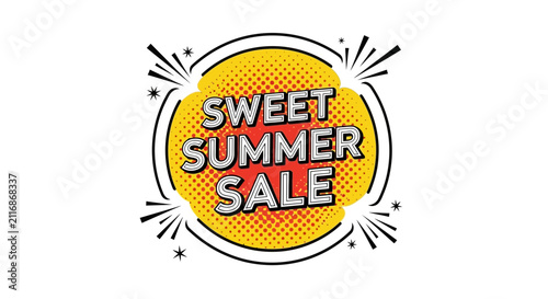 Sweet summer sale pop art style banner