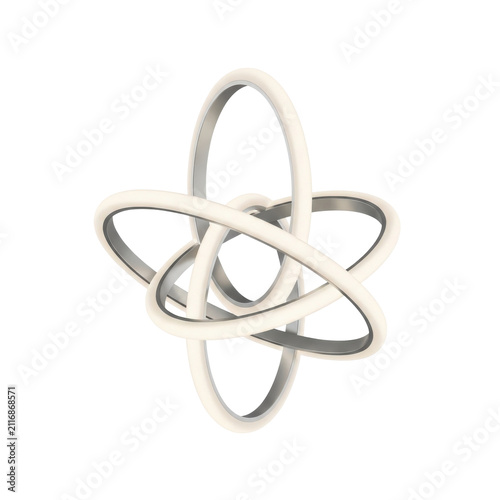 Modern LED ring lamp isolated on white. Minimalist circular light fixture for interior design.