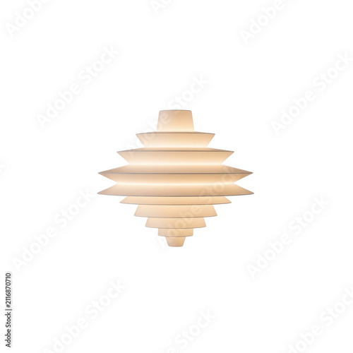 Modern pendant lamp isolated on white. Minimalist geometric ceiling light fixture design.