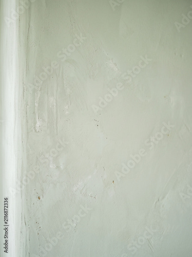 Hand painted limewash wall texture in pale sage green