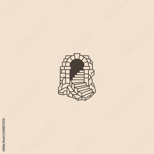 Stair gate logo template vector illustration design