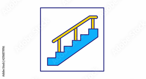 stairway icon, staircase symbol, steps illustration