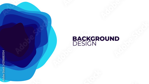 Abstract Blue Papercut Background with Deep Layered Organic Shapes and Copy Space