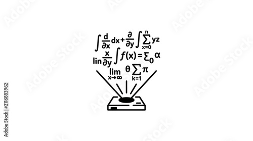 Mathematical Formula Projection Vector Illustration Icon