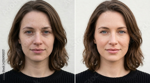 Before and After Photo Retouching: Woman's Face Transformation