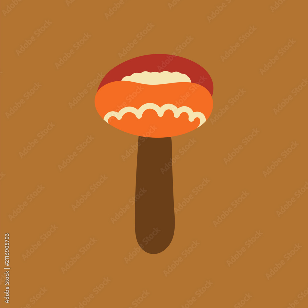 Fototapeta premium Mushroom clipart, aesthetic nature cartoon illustration vector