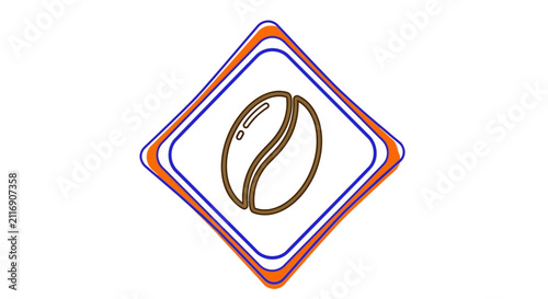 coffee bean logo, brown icon