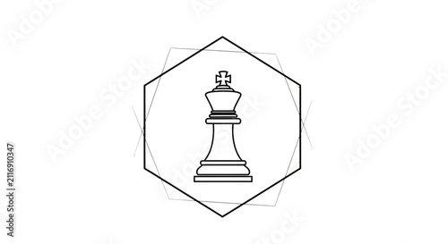 chess queen piece in hexagon