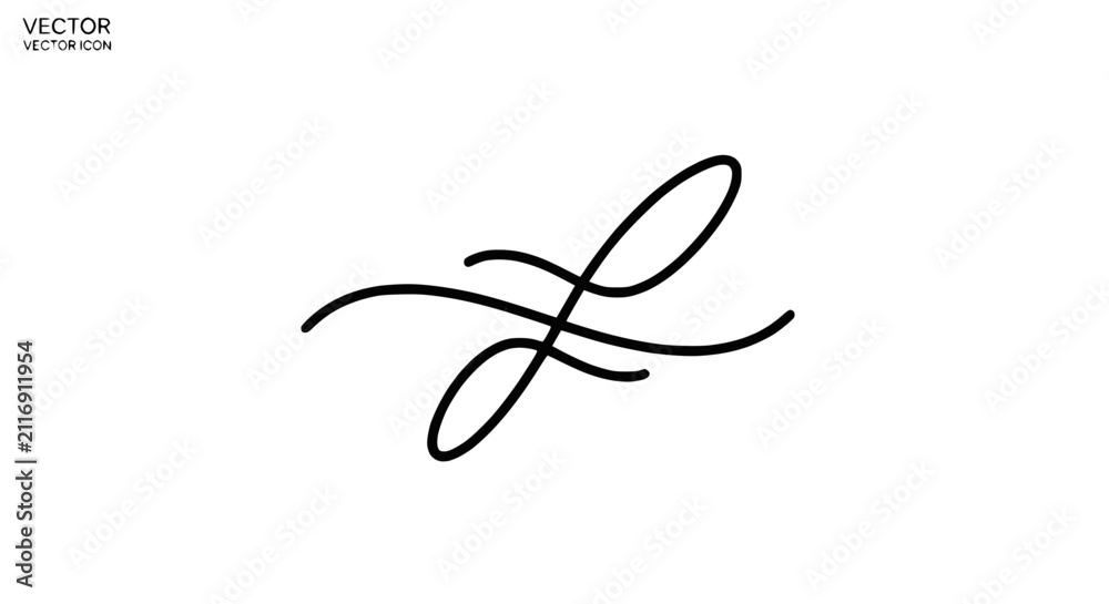 Fototapeta premium Elegant Abstract Swirl Flourish - Minimalist Vector Design