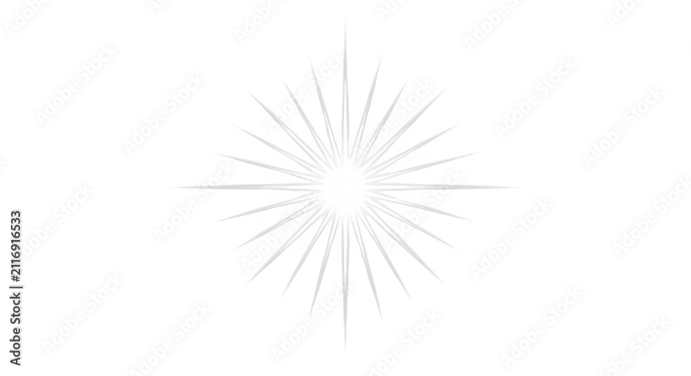 Obraz premium Minimalist Sparkling Starburst Illustration Graphic Element Isolated on a Transparent Background