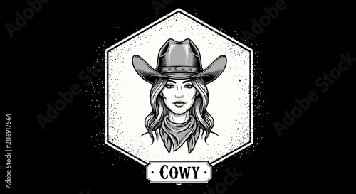 Cowgirl Portrait Illustration | Western Style Icon | American West Culture