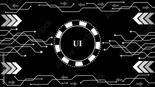futuristic user interface design and interactive ux animation, digital software  graphical user interface (gui) and data visualization,and 4k animation video