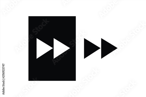 Fast forward icon, media player button symbol, vector illustration