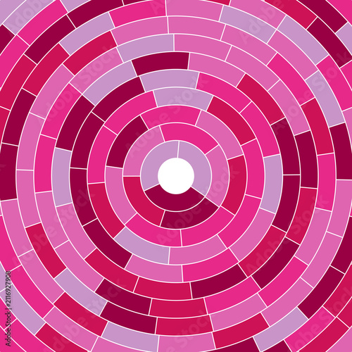 Circular segments geometric background. Segments centered. Abstract pattern. Simple solid cells. Medium padding. Classy vector illustration.
