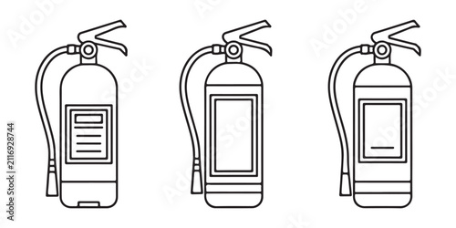 Принти на полотні Fire extinguisher icons set isolated on transparent background for safety and industrial fire rescue