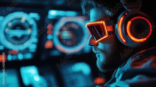 Captivating air traffic control view featuring vibrant holographic neon elements in stunning gigapixel resolution