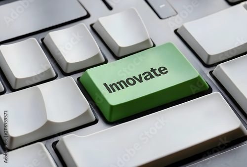 Green innovate button on a ...