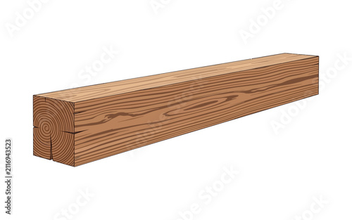 Wooden Beam Vector Illustration