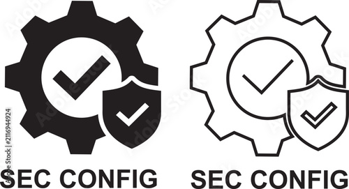 Settings Check Icons Set Collection Group, Configuration Approved, System Preferences, Verified Setup, Success Confirmation, Flat and Line Vector Isolated on Transparent Background