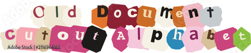 Vintage Ransom Note Style Cutout Alphabet Letters Collage for Creative Design