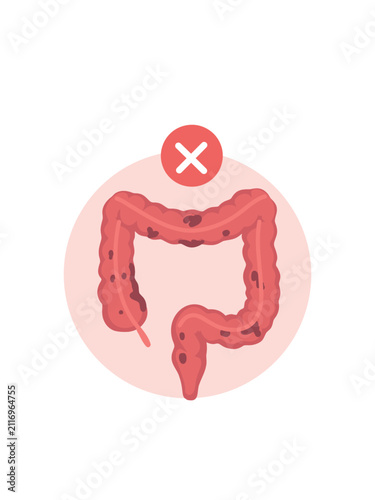 unhealthy colon icon vector illustration