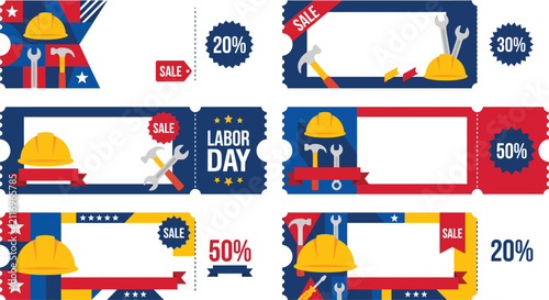 Modern Labor Day Sale Coupon Template Collection