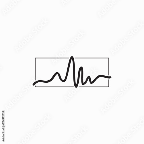 The logo features a minimalist design that combines a heartbeat (ECG) waveform with a rectangular frame, creating a modern, clean, and meaningful visual identity.