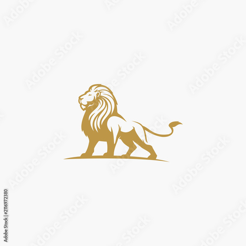 Luxury lion king logo image vector template.