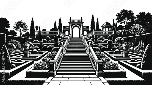 Ancient stone staircase leading to temple ruins