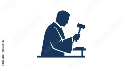 Obraz na płótnie Judge with Gavel in Silhouette