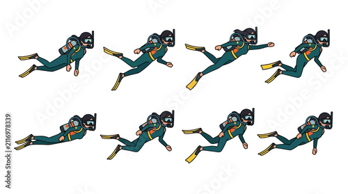 Scuba Diver Animation Sequence