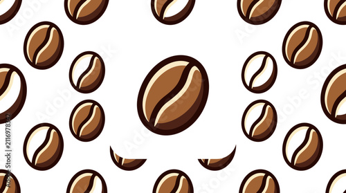 Seamless coffee bean pattern, illustration, graphic design