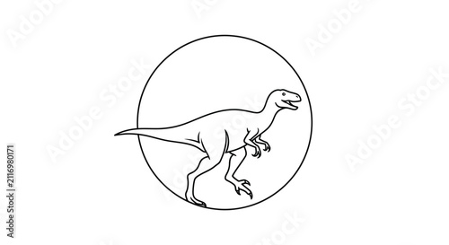 Dinosaur illustration in circle frame