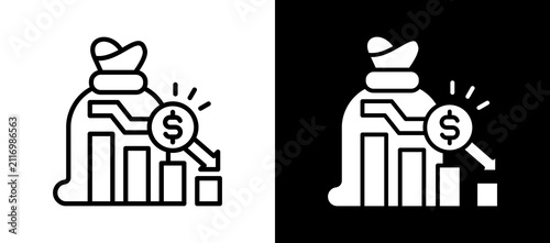 Financial Distress whiteblack icon